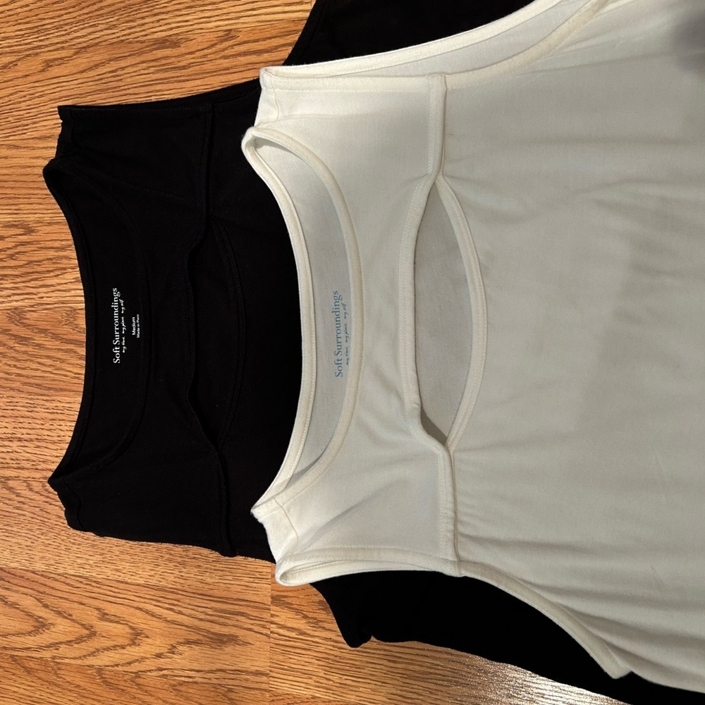 2 Soft Surroundings Sleeveless Tunic with cut out
One black and one white